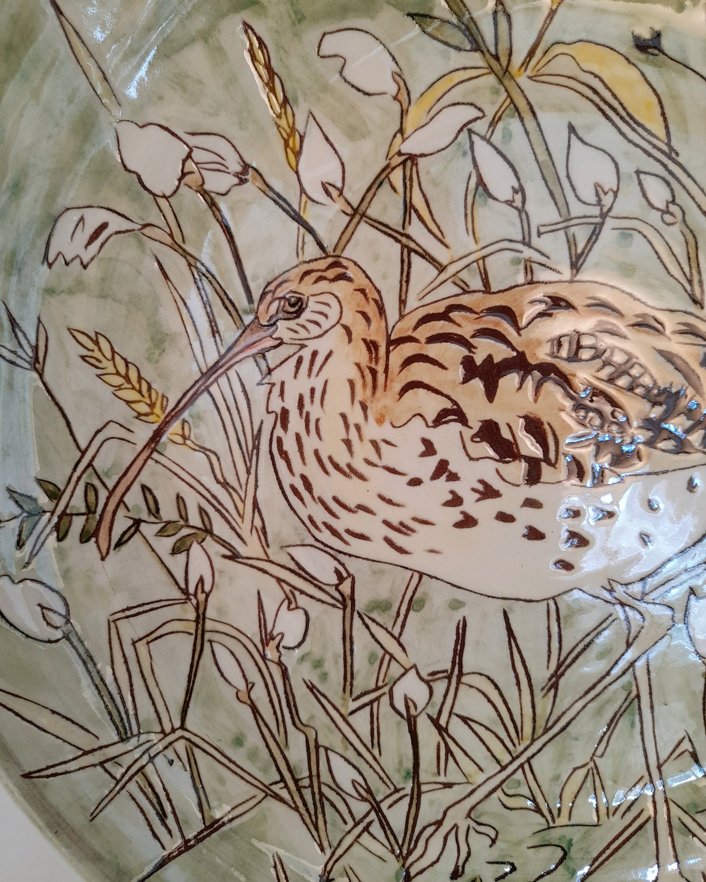 Large Platter depicting Curlew