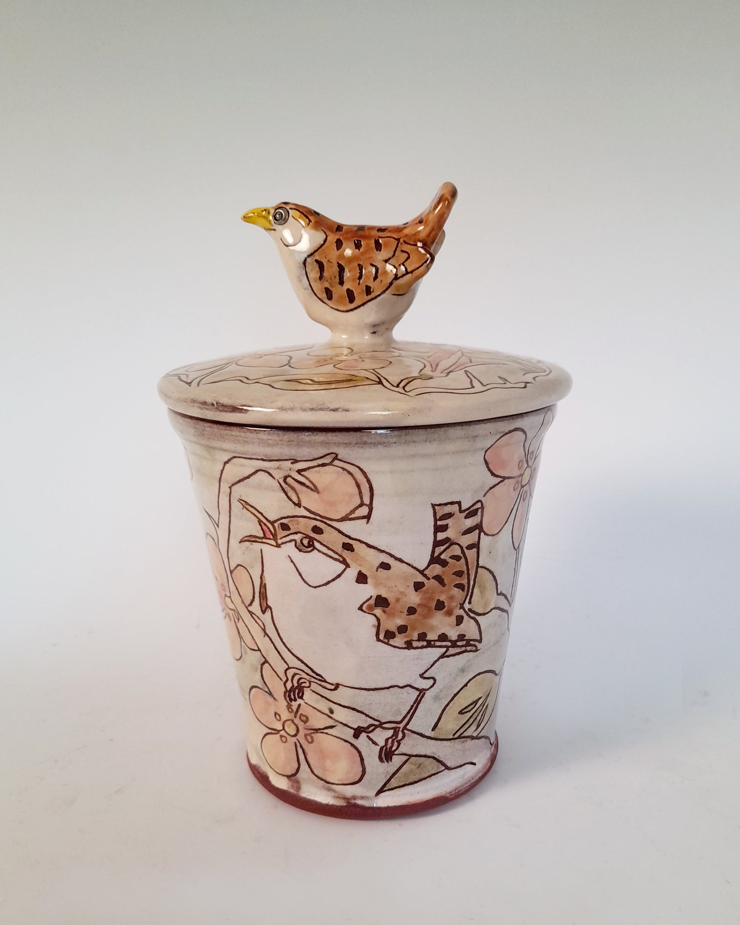 Wren store jar decorated earthen ware