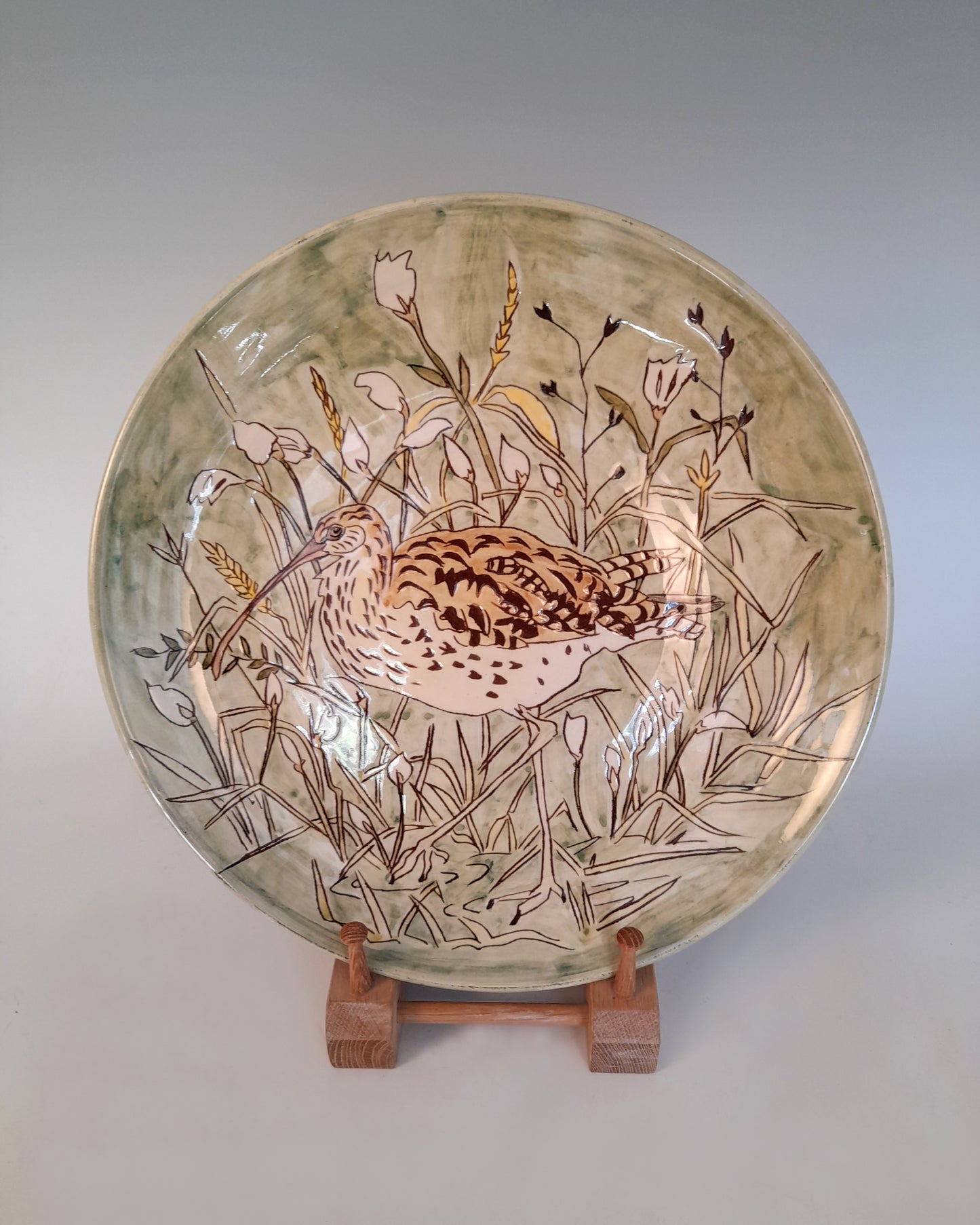 Large Platter depicting Curlew
